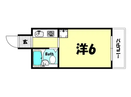 カサベラ花隈(1K/10階)の間取り写真