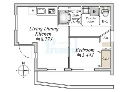 LIVEFLAT巣鴨(1LDK/4階)の間取り写真