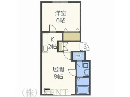 LOUANGE(1LDK/2階)の間取り写真