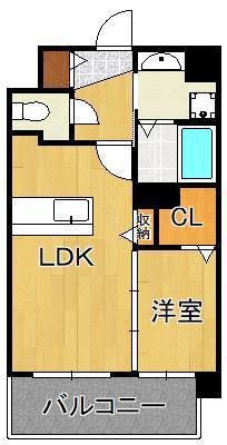 バースプレイスM折尾(1LDK/2階)の間取り写真