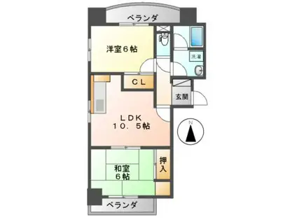 WIN大須 旧シティハイツ渡辺(2LDK/4階)の間取り写真