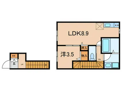 コスモガーデン中野町(1LDK/2階)の間取り写真