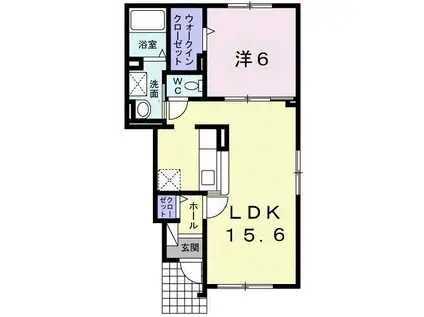 ロシェブランI(1LDK/1階)の間取り写真