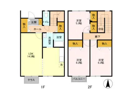ソラティーオ(3LDK/2階)の間取り写真