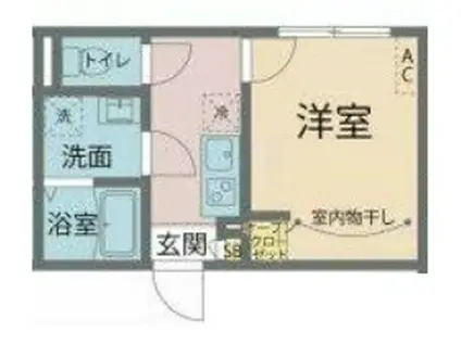 カインドネス武蔵浦和II(1K/1階)の間取り写真