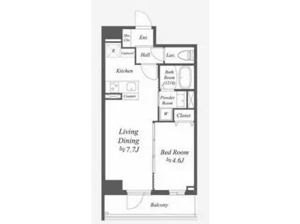 ALPHA PRIME東陽町(1LDK/9階)の間取り写真