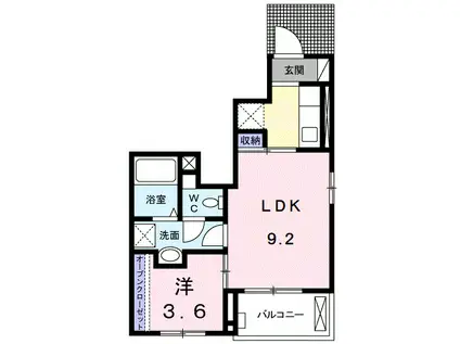 ピュアハイツ・葵(1LDK/1階)の間取り写真