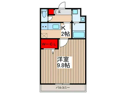 キャピタル蒲生(1K/1階)の間取り写真