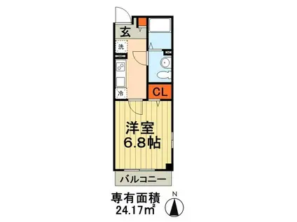 リブリ・エレメント(1K/4階)の間取り写真