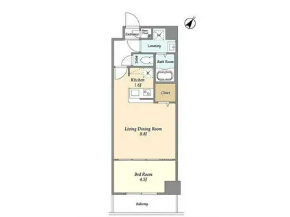 アルファコート常盤台3(1LDK/7階)の間取り写真