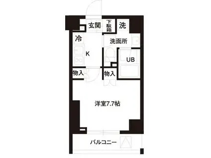 レジディア白金高輪(1K/2階)の間取り写真