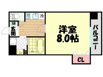 プレサンスフジ(1K/3階)の間取り写真