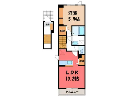 ブリーゼ II(1LDK/2階)の間取り写真