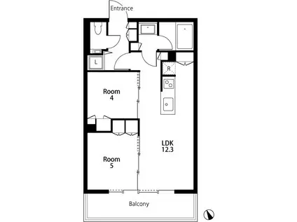 PROUD KANDA SURUGADAI(2LDK/6階)の間取り写真