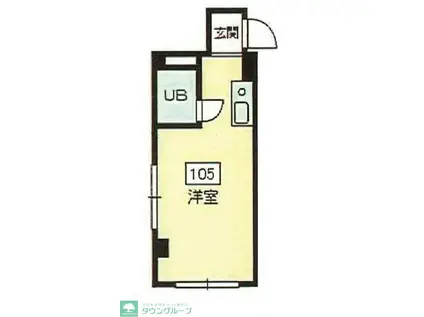 湘南ハウジング(ワンルーム/1階)の間取り写真