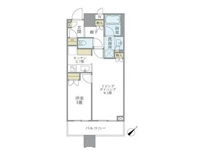 BRILLIA TOWERS目黒ノースレジデンス(1LDK/3階)の間取り写真