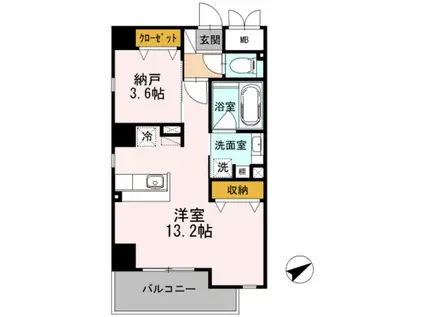 レクシア九条DUO(1LDK/7階)の間取り写真