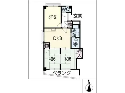 サンローヤル福寿ビル(3DK/1階)の間取り写真