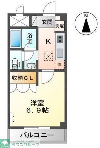 ガーデンハウス(1K/1階)の間取り写真