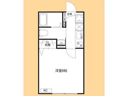 MQUARTO朝霞(1K/1階)の間取り写真