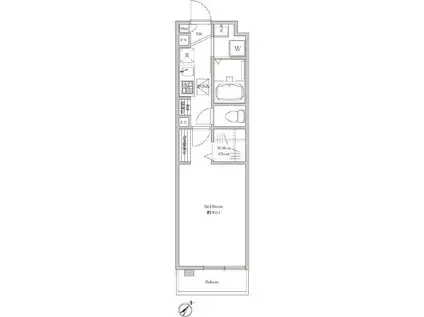 ブランミュール町田(ワンルーム/2階)の間取り写真