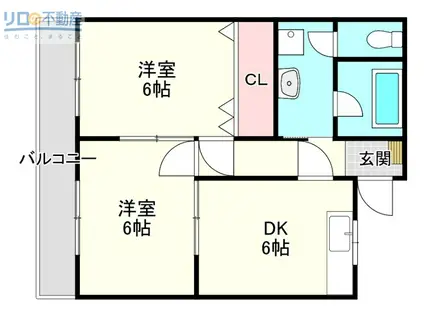辰巳マンション(2DK/2階)の間取り写真