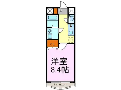 サンアップウェルI(1K/5階)の間取り写真