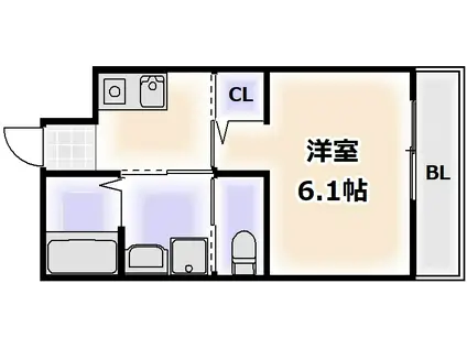 M STAGE勝山II(1K/3階)の間取り写真