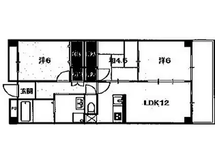 ナゥボ・I(3LDK/1階)の間取り写真
