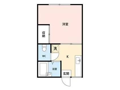 ビバリーコート志津(1K/2階)の間取り写真