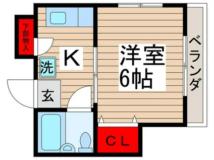 コーポ大島(1K/2階)の間取り写真