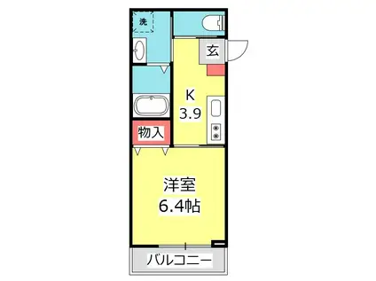 羽衣町2丁目(1K/2階)の間取り写真