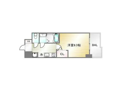 セレニテ神戸西エクラ(1K/7階)の間取り写真