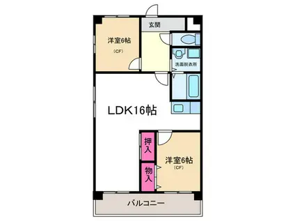 メゾンTMK(2LDK/2階)の間取り写真