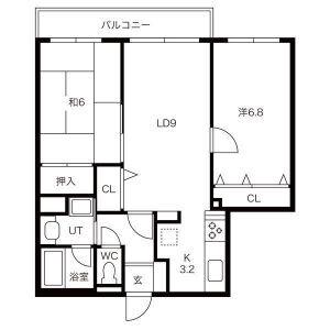 山鼻コンパウンド(2LDK/3階)の間取り写真