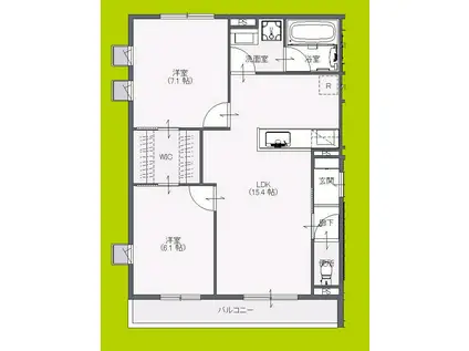 ボナールシャルトIII(2LDK/2階)の間取り写真