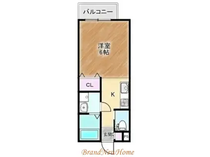 ヒルズ東雲B棟(ワンルーム/1階)の間取り写真