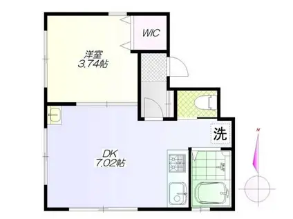 エトワール稲荷町(1DK/3階)の間取り写真