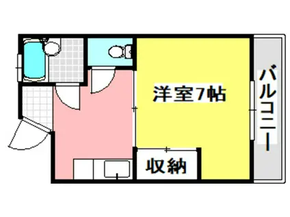 ミットミルデ小野原(1K/2階)の間取り写真