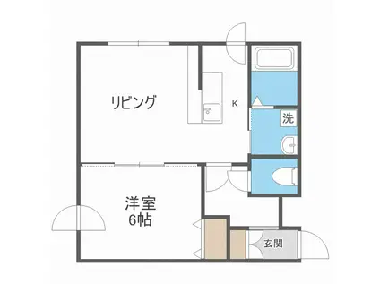 リトルポケット(1LDK/3階)の間取り写真