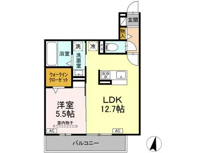 D-HILLS子安III(1LDK/2階)の間取り写真