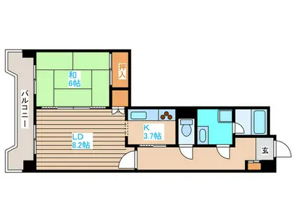 アジエステート大通西プラザ(1LDK/6階)の間取り写真