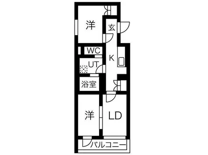 キノモリ代々木上原(2LDK/2階)の間取り写真