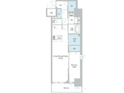 ロイジェント日吉(1LDK/4階)の間取り写真