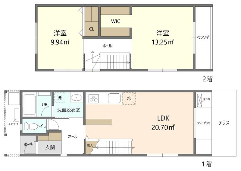 K・COMFORT十二所 II(2LDK/1階)の間取り写真