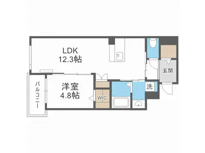 MAISON DU BONHEUR HAKOZAKIメゾン・デュ・ボ(1LDK/4階)の間取り写真