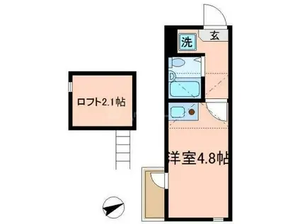 イルビラージュ池袋(ワンルーム/3階)の間取り写真