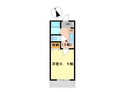 コーポサンライズ(1K/1階)の間取り写真