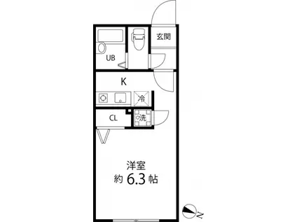 BRANCHE笹塚(ワンルーム/2階)の間取り写真