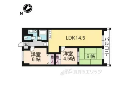 ファミールDAN(3LDK/4階)の間取り写真